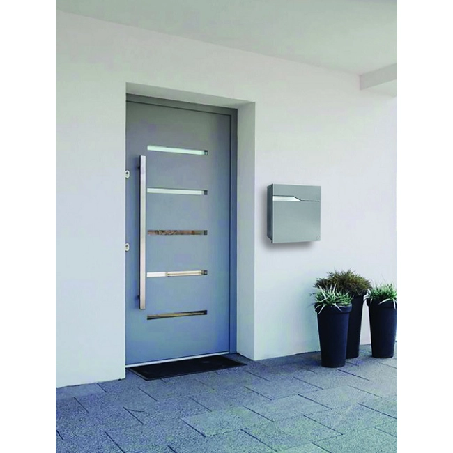 Vendita online Cassetta postale Nettuno ARL colore argento 37×11×37 cm.